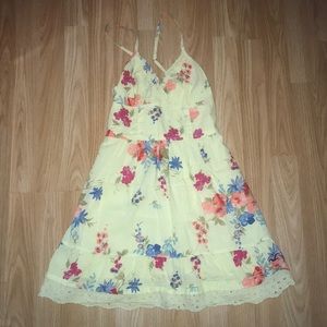 Hollister Yellow floral mini dress